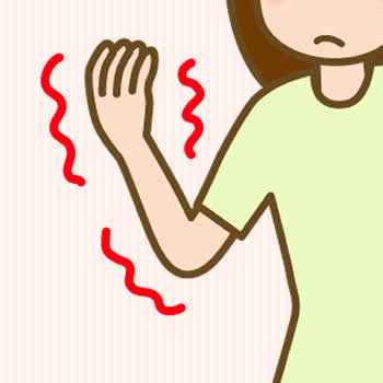 ひじの曲げ伸ばしが辛い・腕をあげられない